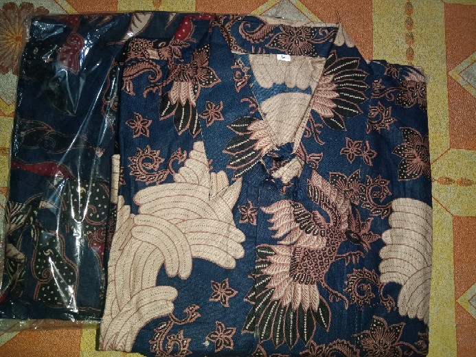 Kemeja Batik Lengan Panjang Size M L Xl Xxl   Batik Hrb026 Kenongo Hem Panjang Padi