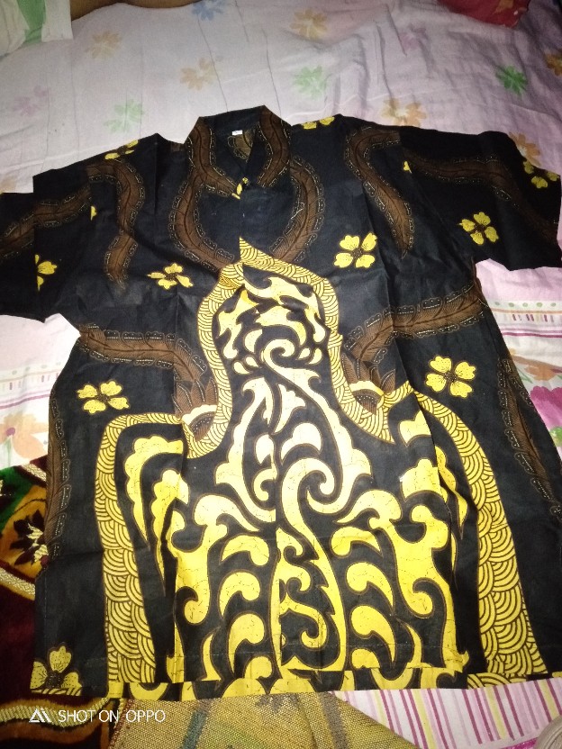 Asifa Batik Hrb026 Kenongo Kemeja Tosca Pendek Pekalongan Padi M L Xl Sogan Tulis Halus Kemeja Batik
