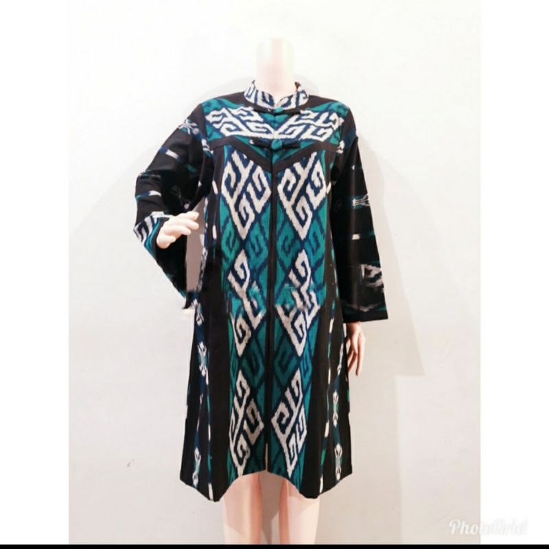 Dress tenun baju tenun jepara etnik ikat aktif DTB47