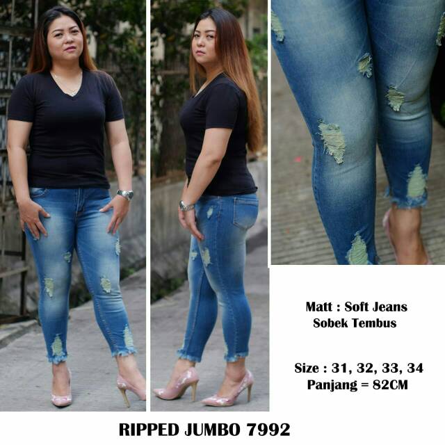 Jeans Wanita Ripped Jumbo 7992