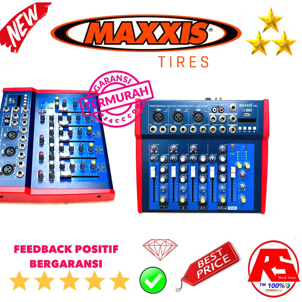 MIXING MIXER AUDIO MAXXIS F6 6 CHANNEL ORIGINAL USB MUSIK