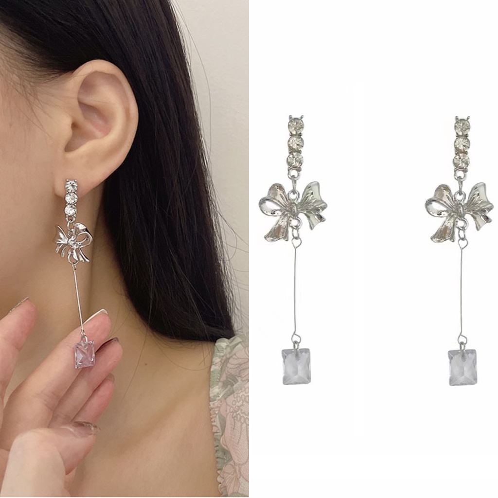 Anting Gantung Model Pita Dengan Rumbai Elegan Untuk Wanita