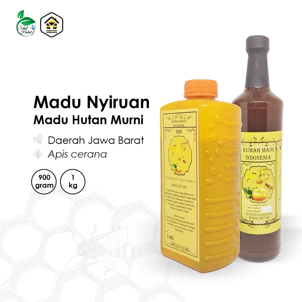 

Madu Nyiruan Hutan 900 gr 1 kg Murni Asli 100% Lebah Apis Cerana Raw Honey Alami BPOM Halal MUI Madu Asam Lambung Ampuh