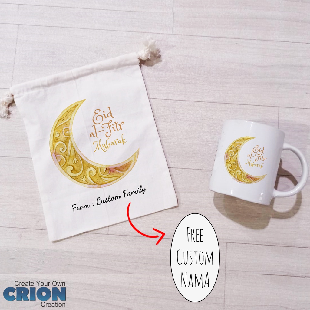 Mug Hampers Idul Fitri/Lebaran/EID Mubarak Bulan Sabit Series By Crion