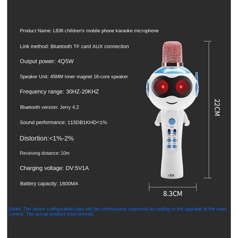 MICROPHONE / MIC L838 KARAOKE BLUETOOTH