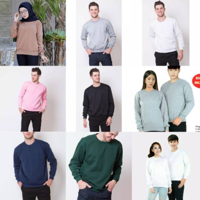 SWEATER BASIC OBLONG PLAIN POLOS UNISEX  BISA COUPLE