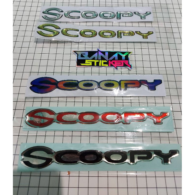 STICKER EMBLEM SCOOPY TIMBUL SEPASANG KANAN KIRI