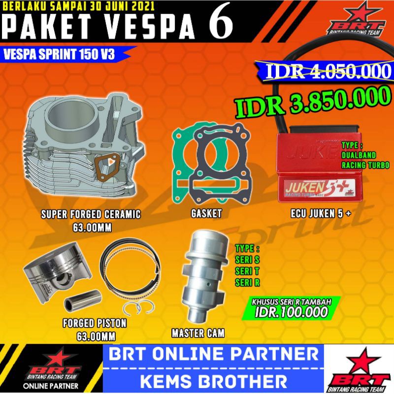 BLOK VESPA BRT VESPA IGET PAKET VESPA SPRINT 150 V3 BRT