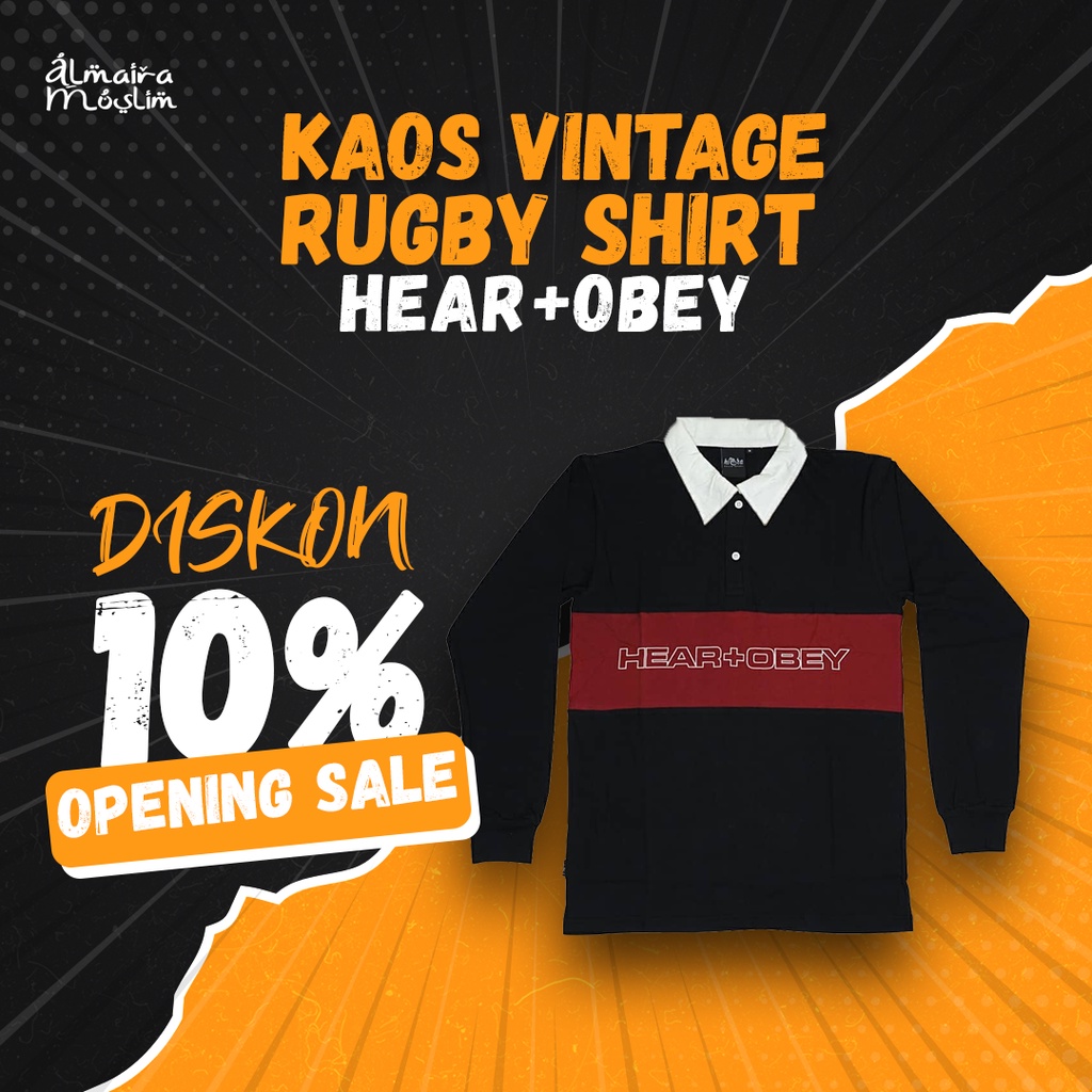 Rugby Shirt Tshirt T-shirt Vintage Distro Dakwah Islami Islam Muslim Moslem Pria Cowok Cowo Laki Lak