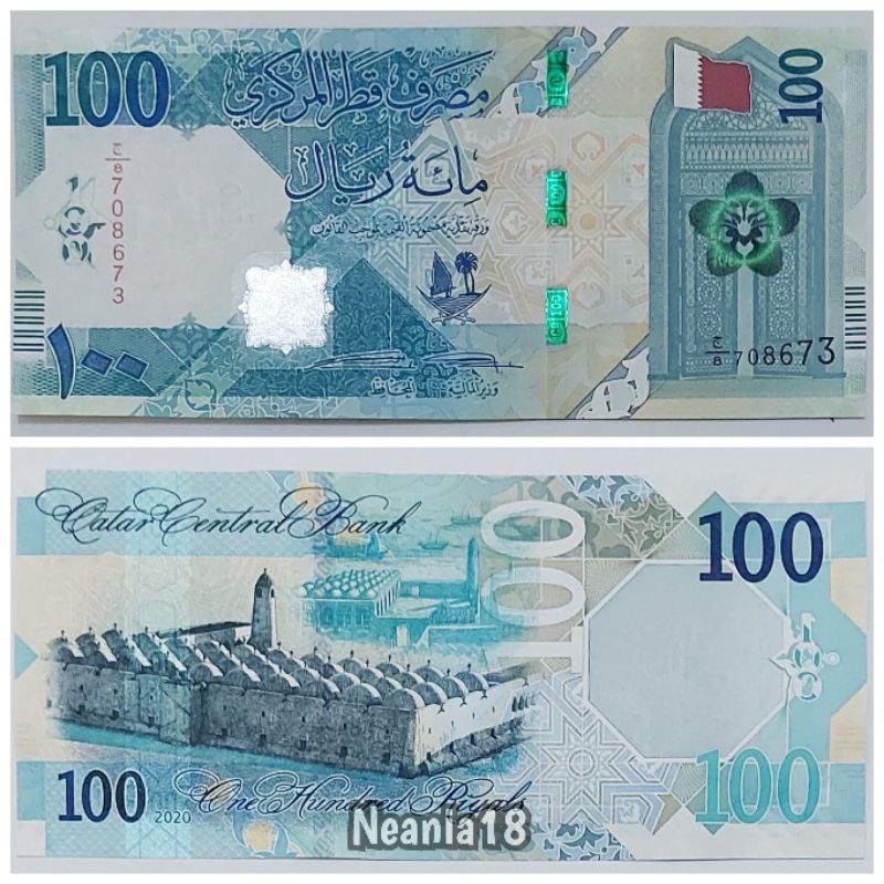 Koleksi Qatar Riyal Pecahan 100 Riyal