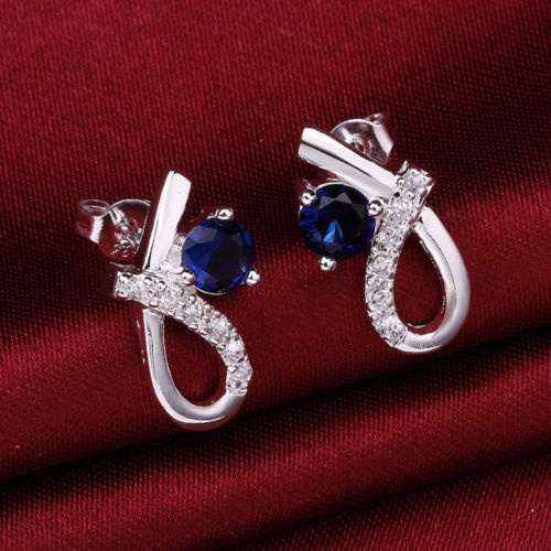 Hu Hu Hu Hu Hu Alat Bantu Pasang Kacamata♡ Anting Tusuk Lapis Silver Desain Simpul Hias Zircon Elegan Untuk Wanita