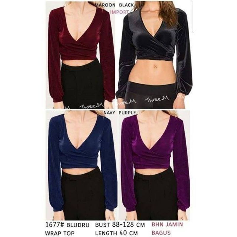 ZELINE Atasan Crop Top V-Neck 943