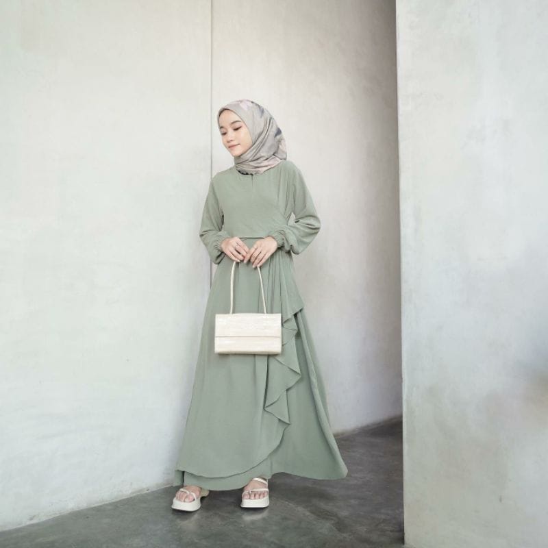 Keisya Maxy Gamis Crinkle Airflow LD 110 Belt