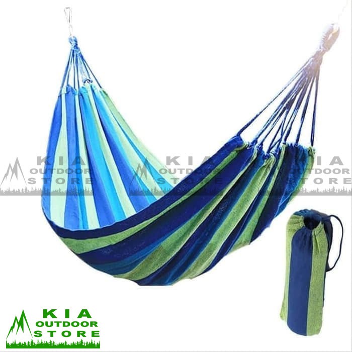 Ayunan Outdoor Kain Hammock Santai Tidur Pantai Pohon Gunung Taman Travel Anak Dewasa Camping Hiking