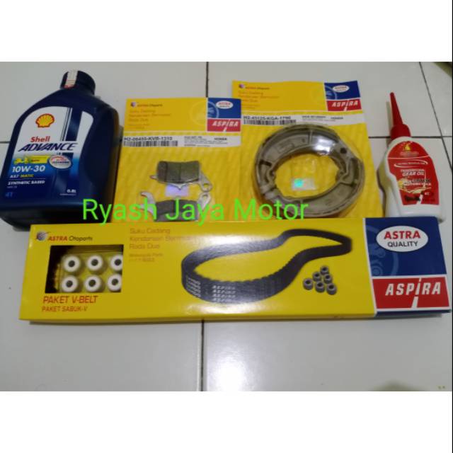 V-belt set roller aspira for Vario 125 non led + kampas rem paket+ shell ax7 dan gardan petroasaia