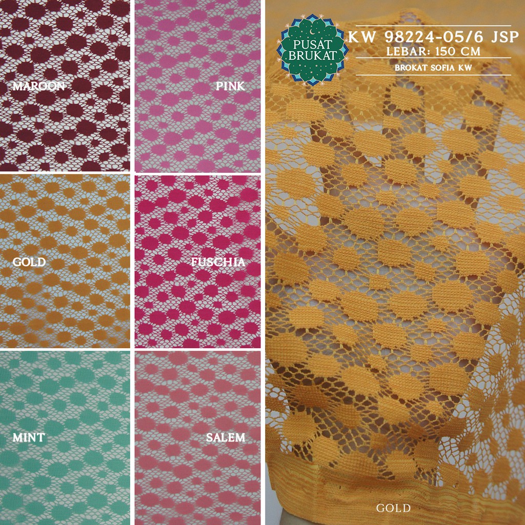 KAIN BRUKAT SYARINI / BROKAT SYAHRINI / MOTIF ONDE - KW 98225 [harga per 0.5m]