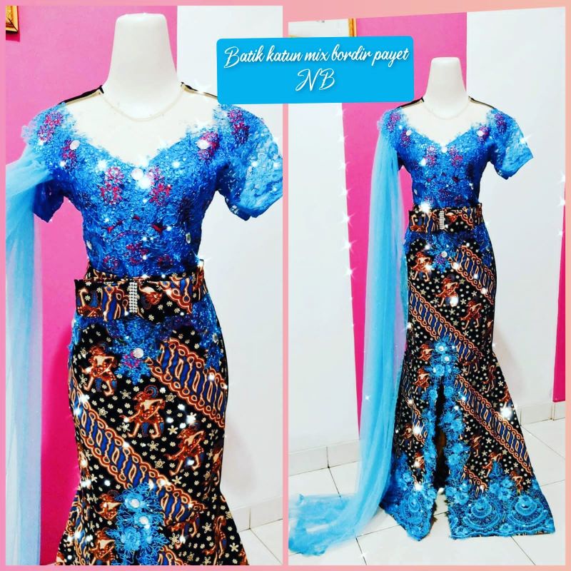 baju penyanyi/baju singer/batik duyung katun turkis,merah