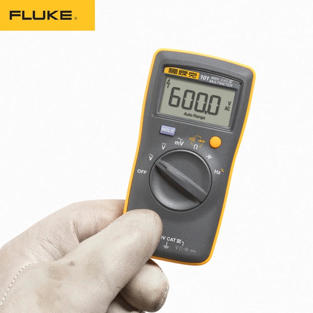 FLUKE 101 - Basic Digital Portable Pocket Multimeter with LCD Display - Multitester Digital LCD