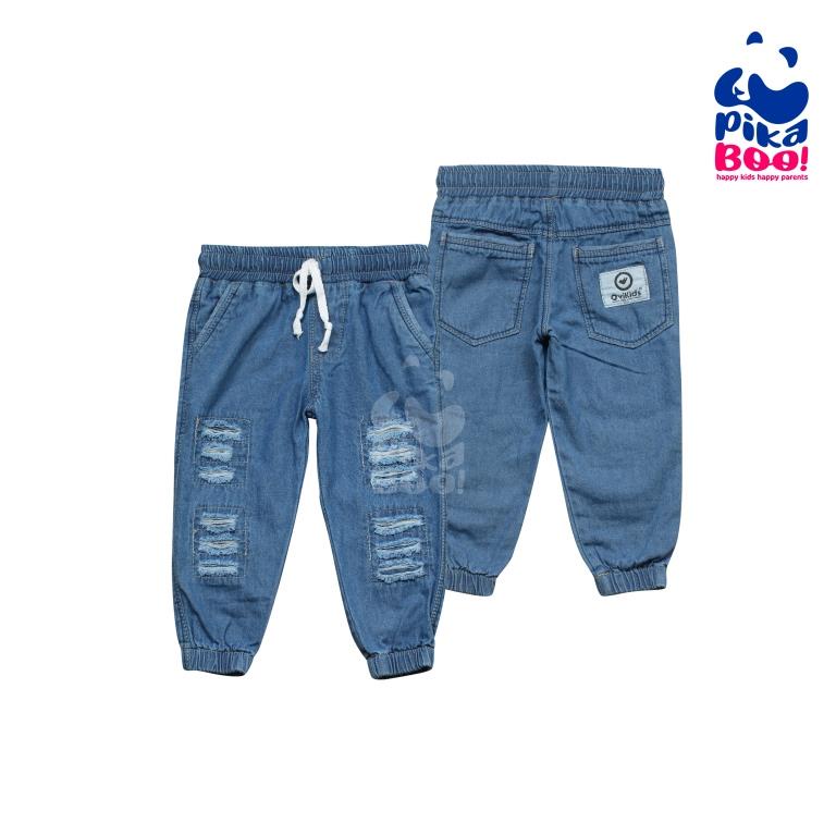 PIKABOO-Jeans Anak Jogger Ripped Genki Unisex (1-8 Tahun)