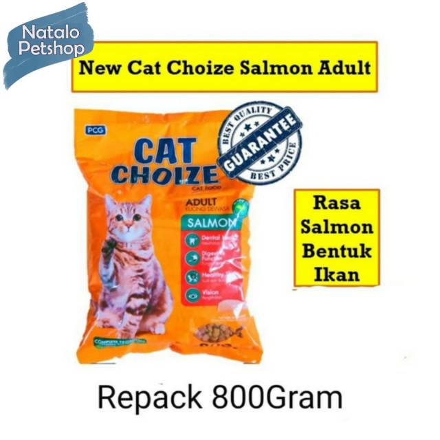 Cat Choize Adult Salmon 800Gram bentuk Ikan - Makanan Kucing Halal