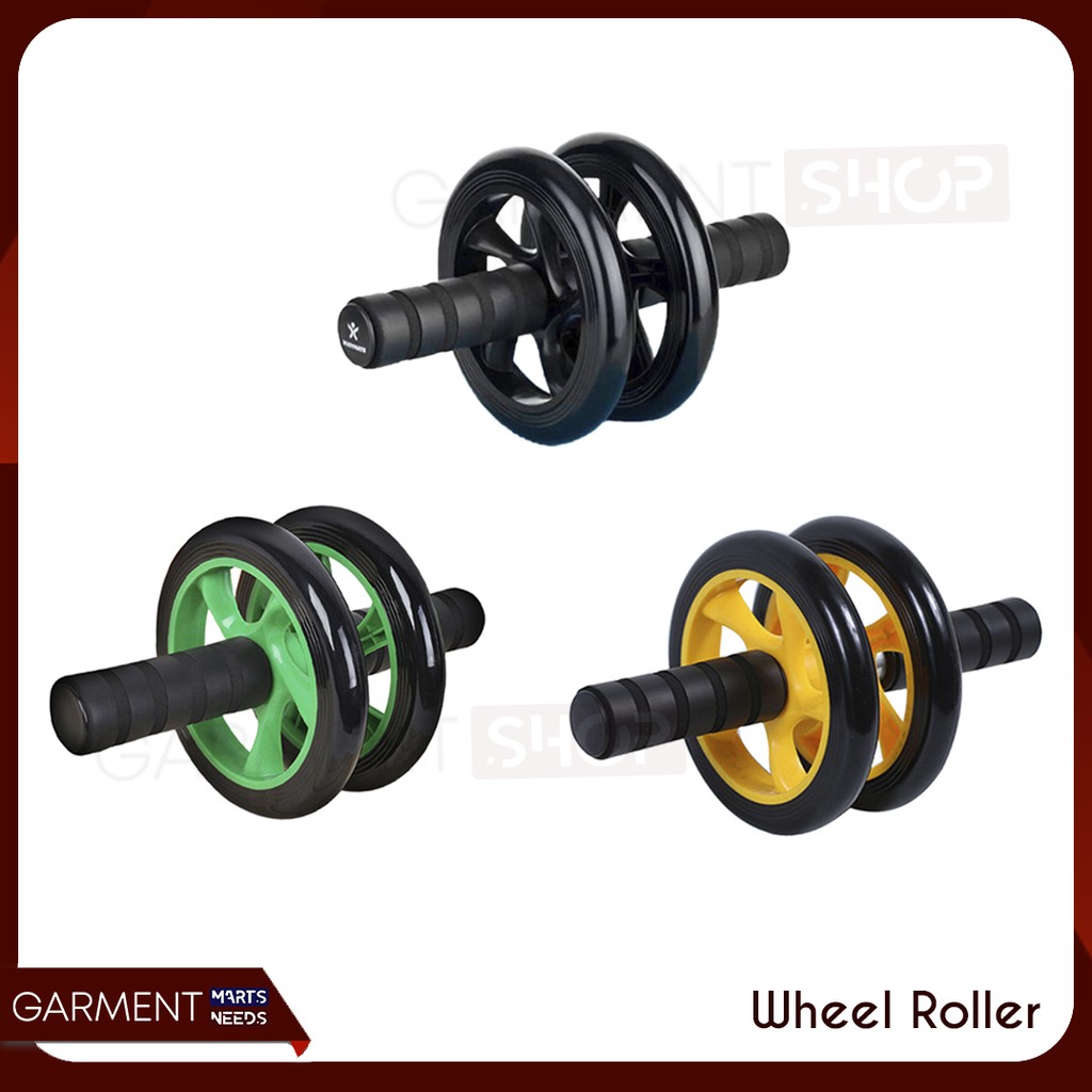 (MAINANKYU) AB Roller ABS Wheel Double Alat Bantu Gym Push Up Roda Fitness Free Matras