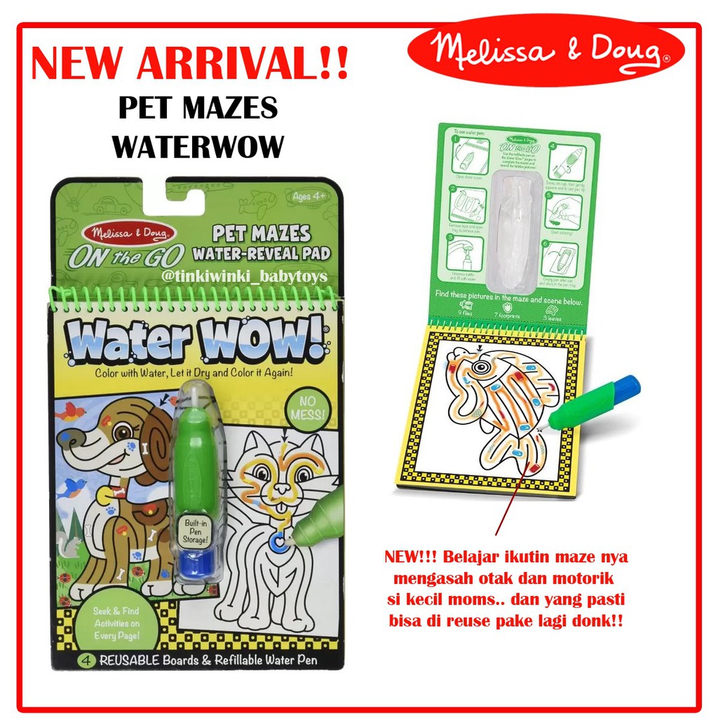 Melissa and Doug Water WOW waterwow Buku Mewarnai Coloring Book