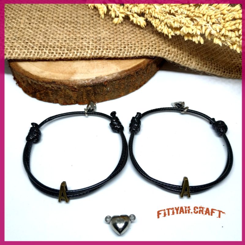 2 PCS GELANG COUPLE MAGMET INISIAL NAMA GELANG COUPLE PERSAHABATAN GELANG COUPLE MURAH BERKUALITAS