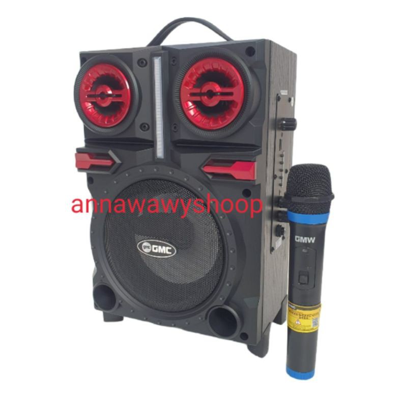 Speaker Portable GMC 897Q 6.5 inch Bluetooth Karaoke Extra Power 75W Non GMC 897C