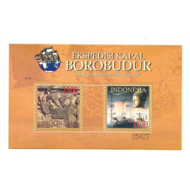 

Prangko souvenir sheet EKSPEDISI KAPAL BOROBUDOR tahun 2005 MINT