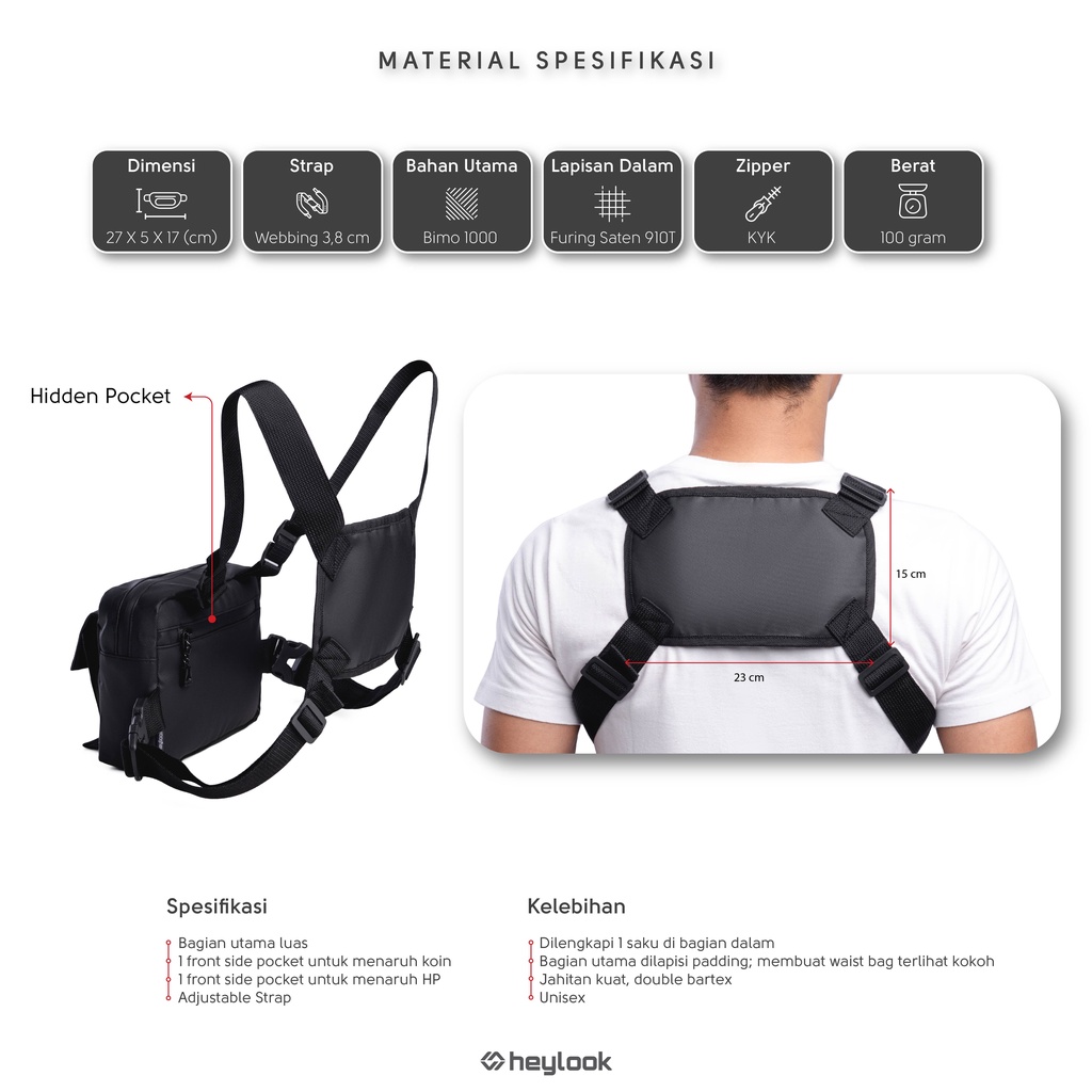 Tas Dada Tactical Rig Bag Outdoor Chest Bag Waterproof Tas Sepeda Biker Anti Air Terbaru Kekinian