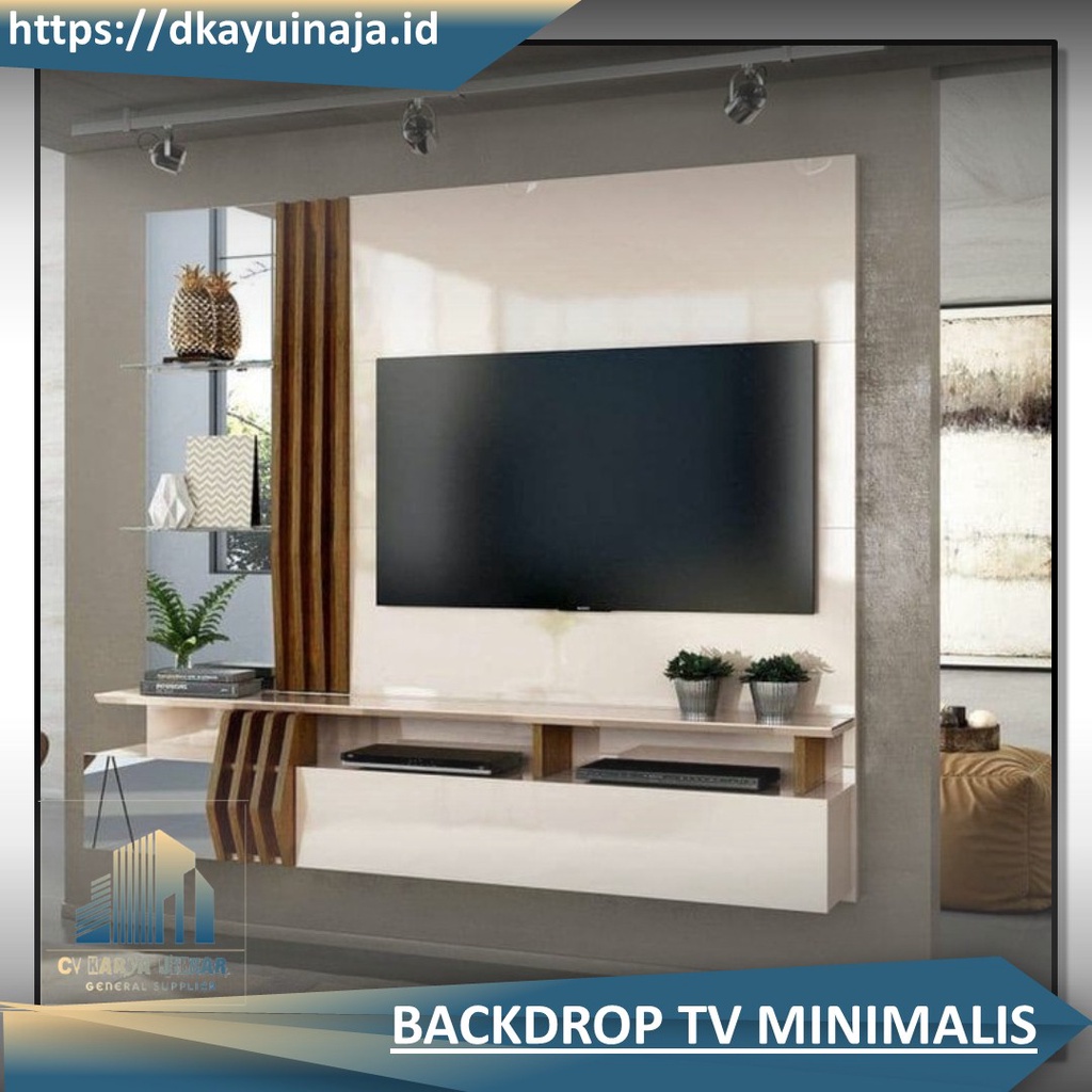 Jual Backdrop tv Minimalis Dinding Custom Rak Meja Ukuran Custom