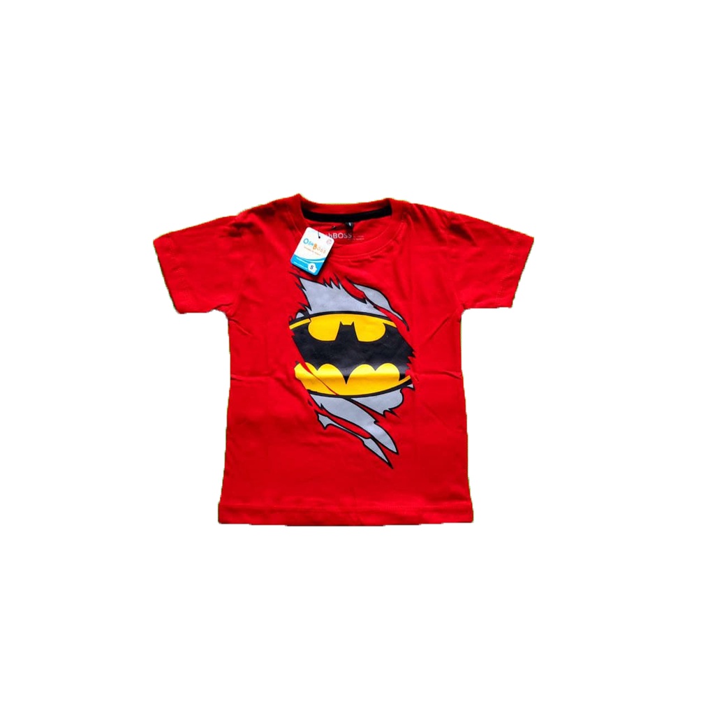 Kaos Anak (1-10 Tahun) Unisex Combed 30S / T-shirt anak Sablon Plastisol / Motif Batman sobek-2