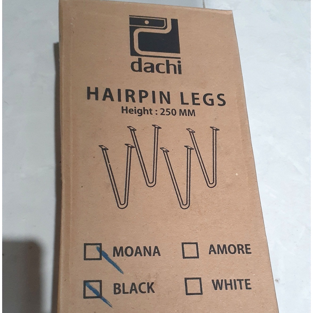 hairpin legs kaki meja kursi besi behel tinggi 25 cm