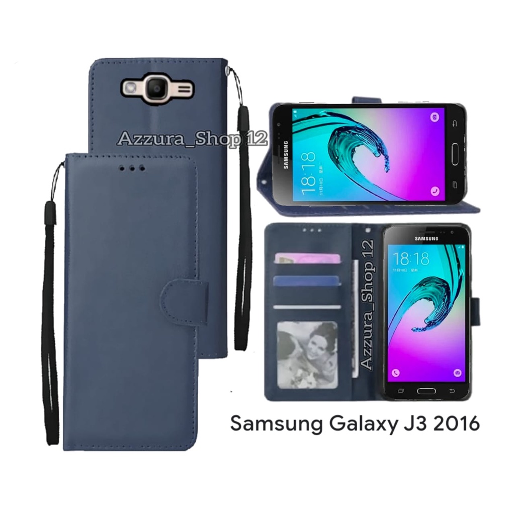Casing Dompet  For Samsung Galaxy J3 2016  Case Flip Cover Leather Premium Sarung Buku Hp
