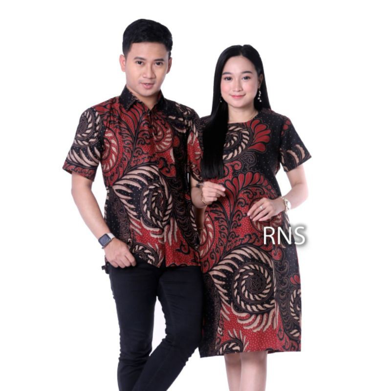COUPLE BATIK TUNIK MOTIP KEONG MAROON KODE RNS DW4