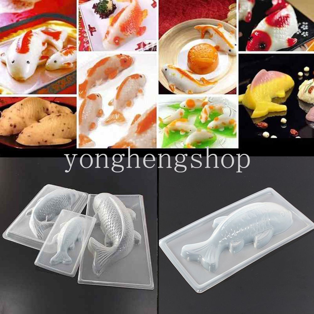 3d Cetakan Bentuk Ikan Koi Cetakan Kue Coklat Jelly Sugarcraft Rice Mould DIY Cetakan Dekorasi Kue Alat Kue Dapur Handmade Baking