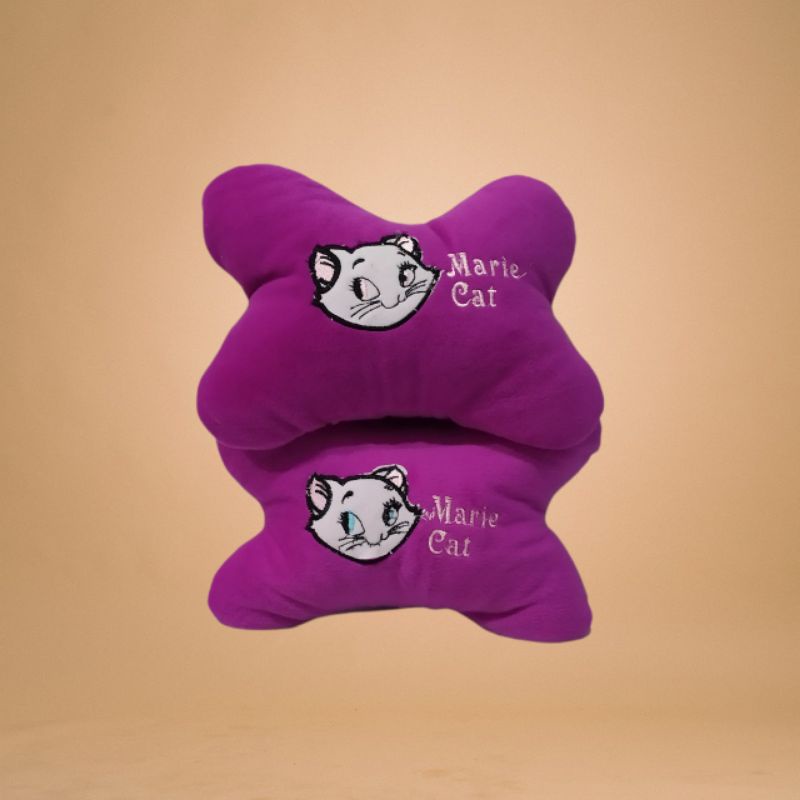 bantal leher mobil karakter marie cat set 2in1