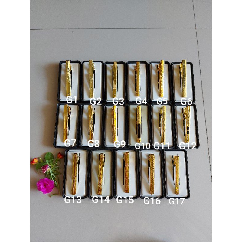 Jepit dasi pakai box paket box jepit dasi gold dan silver klip dasi premium8