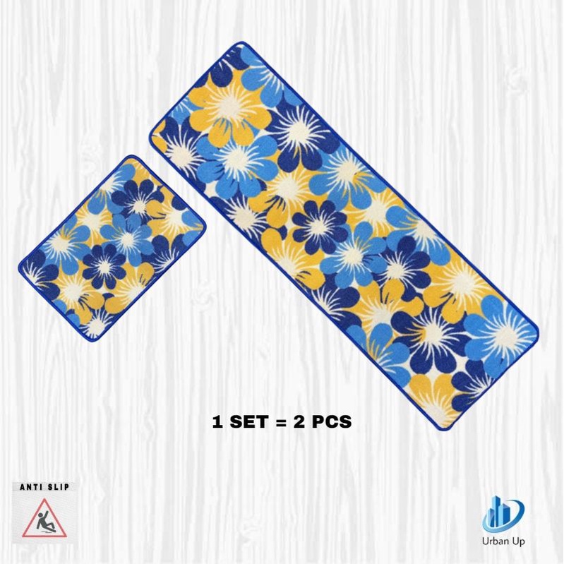 Keset Dapur / Keset Kamar Mandi Anti Slip Premium 2 Pcs Uk. 40 x 60 Dan 40 x 150