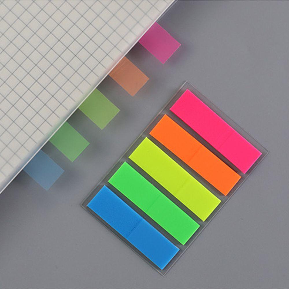 [Elegan] Fluorescent Memo Pad Self Adhesive Memo Sticker Kertas Memo Bendera Memo Pad Berwarna