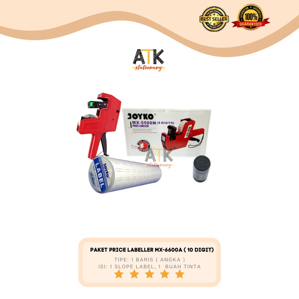 

Paket Mesin Label 1 Harga ( Price Labeller) MX-5500M Joyko + kertas label 10 roll+ 1 pc tinta atk