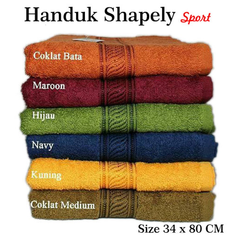 Handuk Sport Polos Shapely 34 x 80 cm  - Random Colour