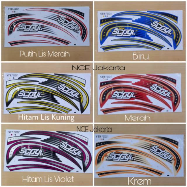 STIKER STRIPING LIS BODY VARIASI SCOOPY FI