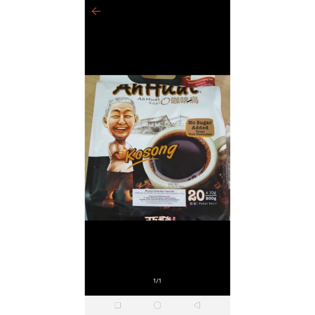 

Kopi O ahuat no sugar