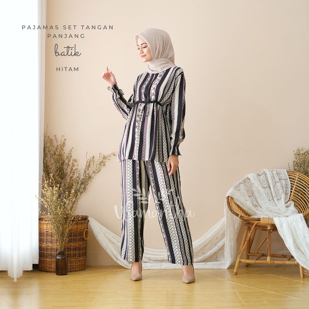 vSamantha - Pajamas Set / Piyama Set Muslim Busui Friendly - Tangan Panjang , Celana Panjang-1