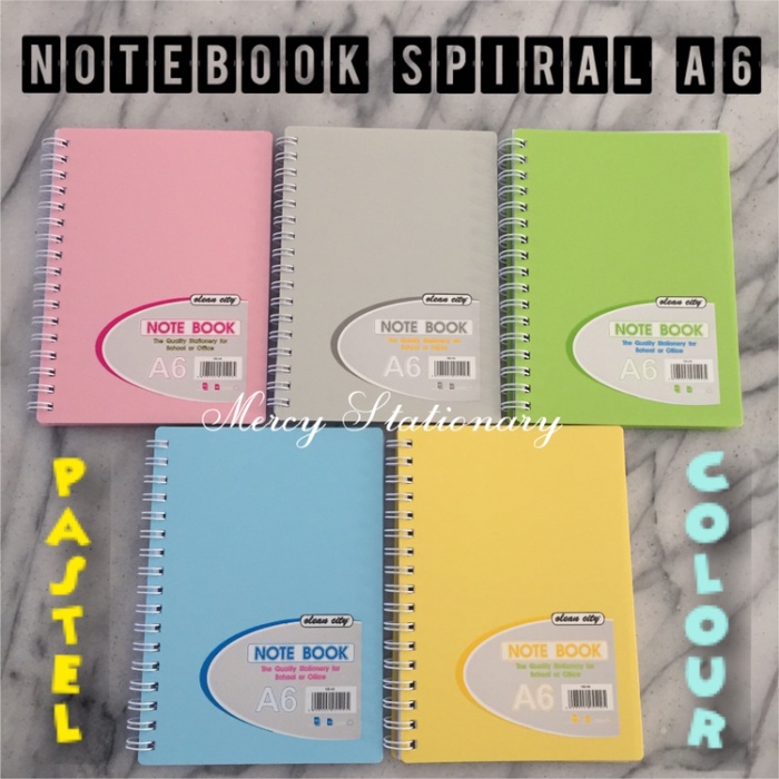 

[RESTOCK] Note Book Spiral A6 - Notebook A6 - Soft Colour - Merah Muda