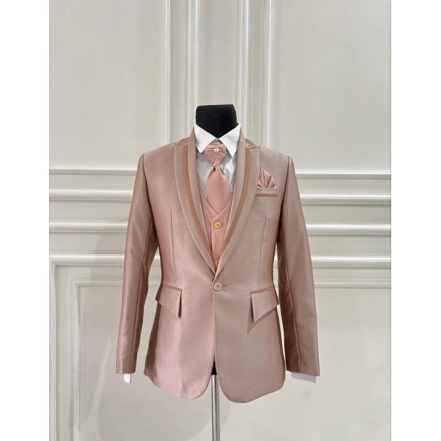 Jas pengantin Rosegold/jas wedding pria mewah/jas formal premium rosegold