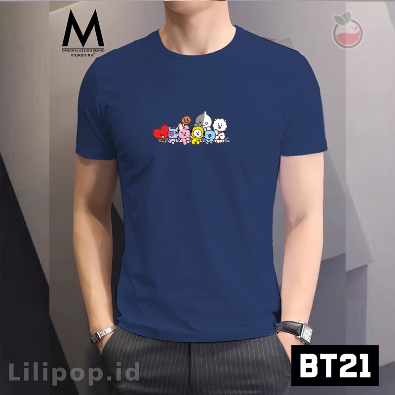 Baju kaos BTS MCD Pria wanita Atasan Lengan pendek kaos Tshirt Basic Cowok katun kombet Bt21