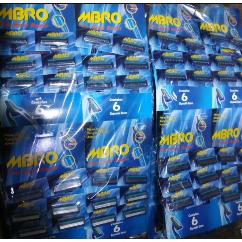 Cukuran Jenggot MBRO dengan 3 mata pisau Isi 24 Pcs