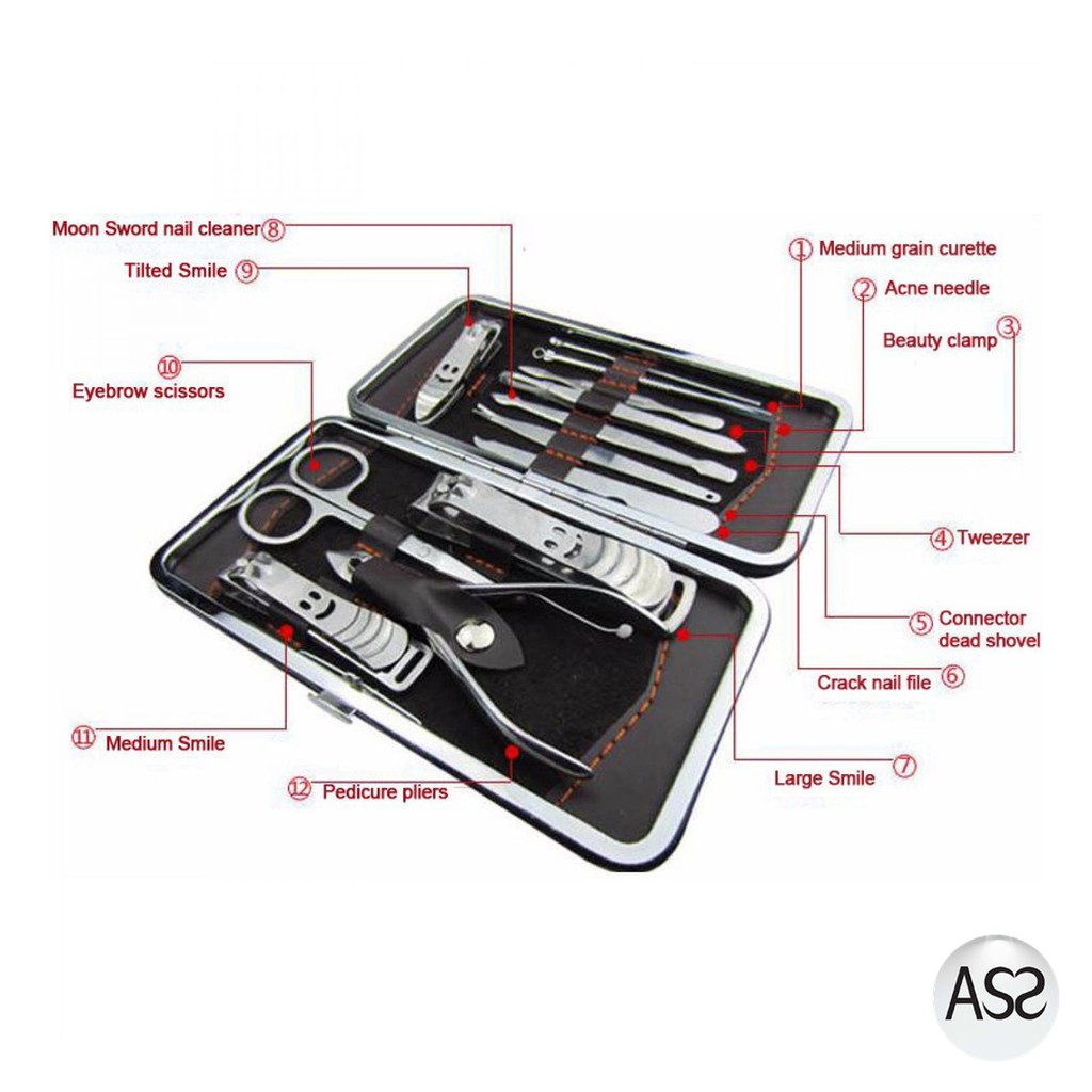 ASS Shop - Biutte.co Nail Art Set Manicure Pedicure 12 PCS - 012A